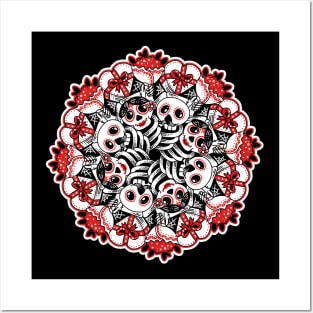 Spooky Christmas Mandala Posters and Art